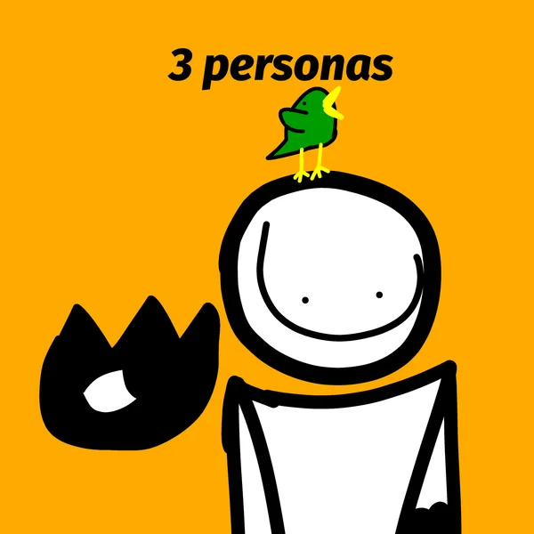 3 personas, estilo muy malo y simple